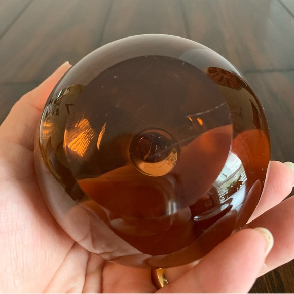 Crystal/ glass Apple Paperweight, Sculpture, or Figurine - w/ Thick Stem - Picture 3 of 5